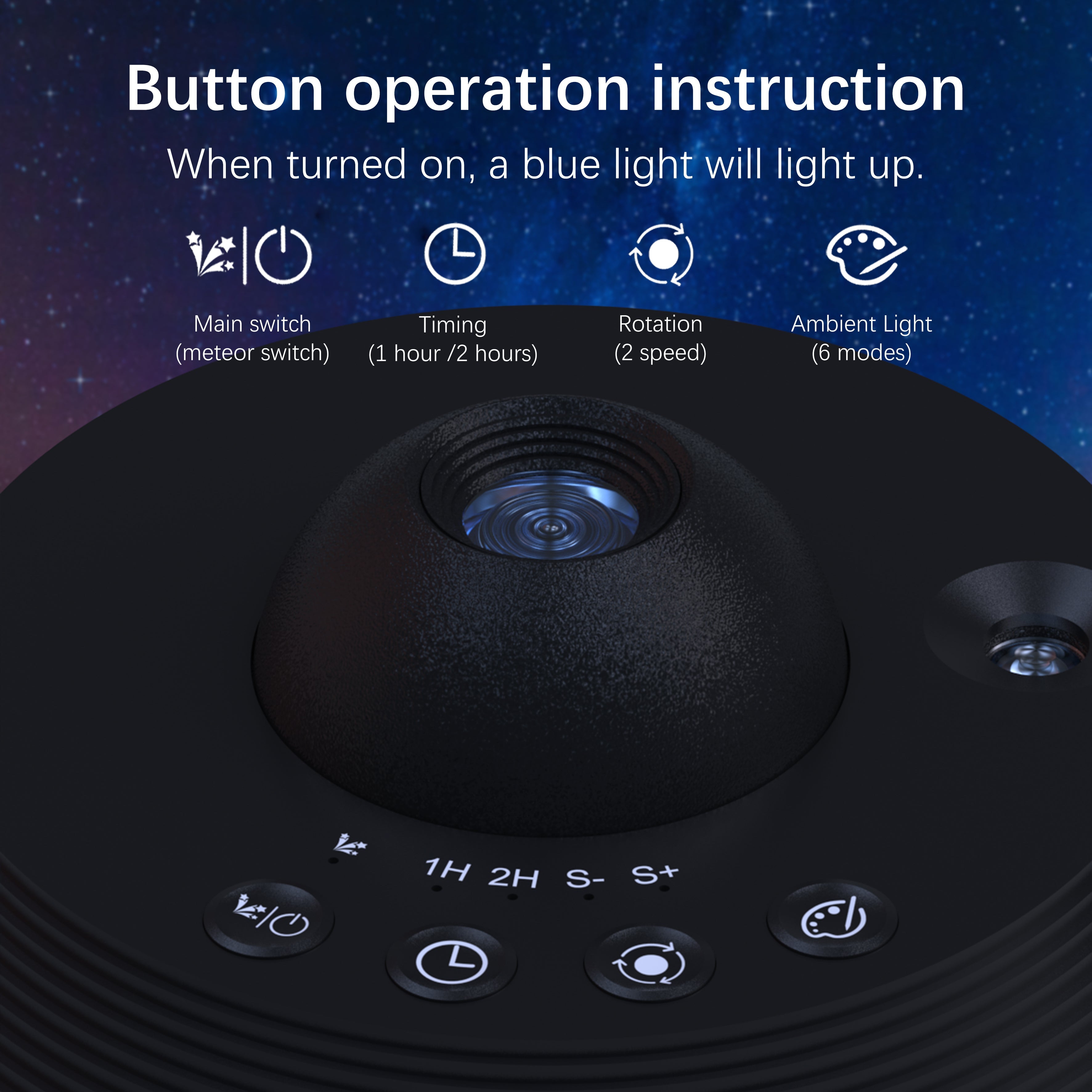 Planetarium Star Projector Pro – Black