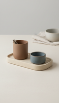 Minimalist desk organizer set in matte metal