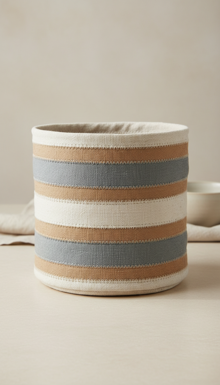 Linen storage basket with reinforced sides